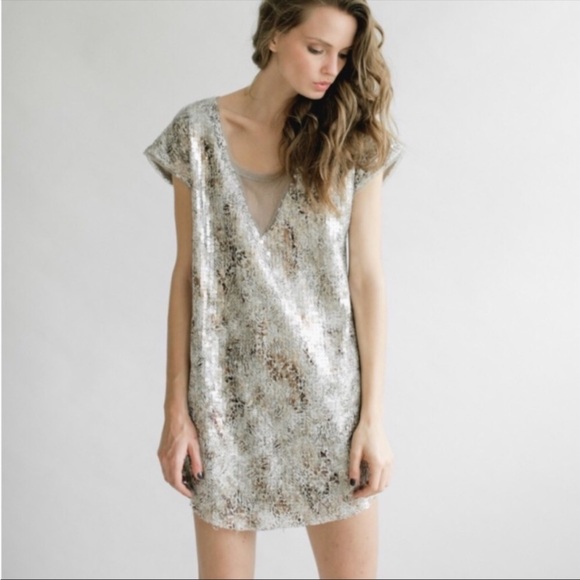 46. Free People Shuttered Glass Sequined Mini Dress XS - Picture 7 of 15
